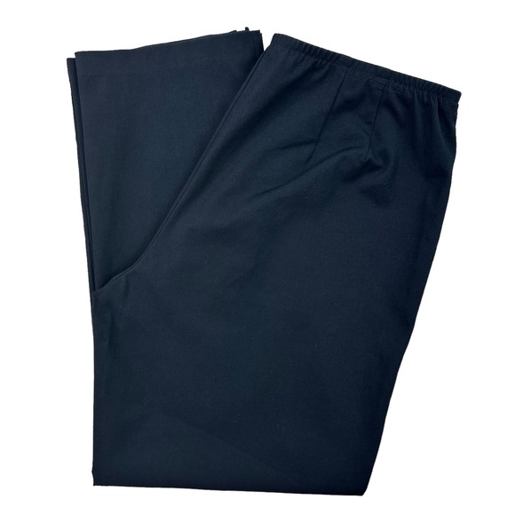 Eileen Fisher Black Pants Sz Medium Relaxed Cropped Leg Organic Cotton Side Zip - Picture 7 of 10